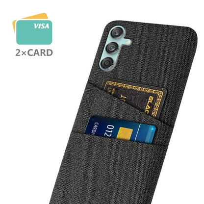 For Samsung Galaxy M55 5G / C55 5G / F55 5G Case Dual Card Slots PC+Cloth Phone Cover