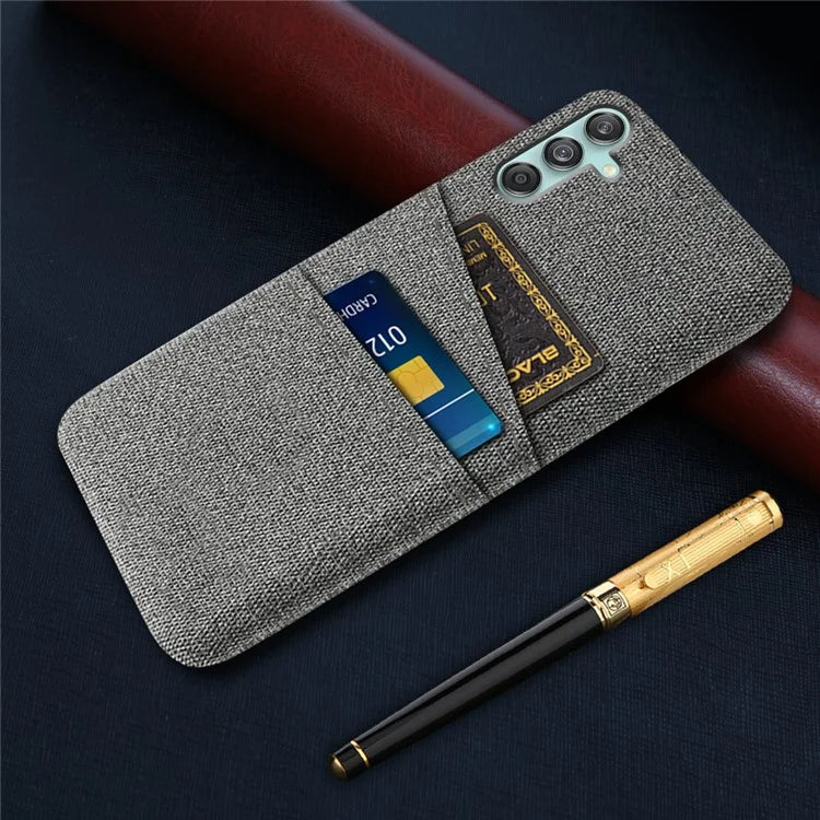 For Samsung Galaxy M55 5G / C55 5G / F55 5G Case Dual Card Slots PC+Cloth Phone Cover