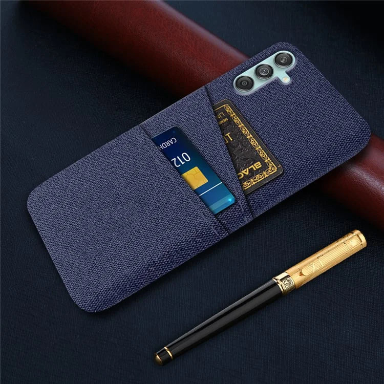 For Samsung Galaxy M55 5G / C55 5G / F55 5G Case Dual Card Slots PC+Cloth Phone Cover