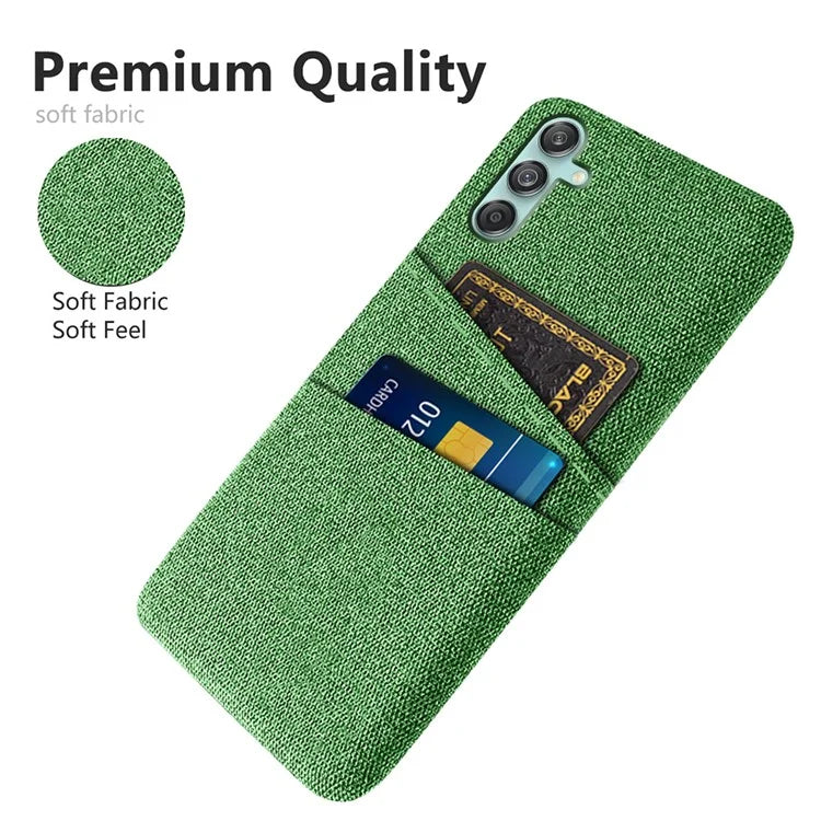 For Samsung Galaxy M55 5G / C55 5G / F55 5G Case Dual Card Slots PC+Cloth Phone Cover