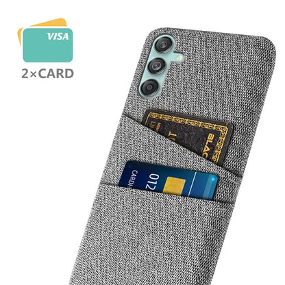 For Samsung Galaxy M55 5G / C55 5G / F55 5G Case Dual Card Slots PC+Cloth Phone Cover