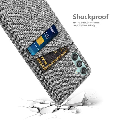 For Samsung Galaxy M55 5G / C55 5G / F55 5G Case Dual Card Slots PC+Cloth Phone Cover