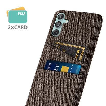 For Samsung Galaxy M55 5G / C55 5G / F55 5G Case Dual Card Slots PC+Cloth Phone Cover