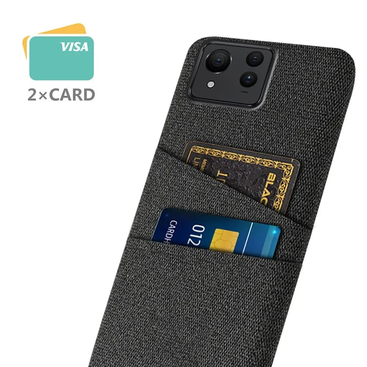 For Asus Zenfone 11 Ultra 5G Case Cloth Texture Anti-Scratch Phone Cover with Card Slots