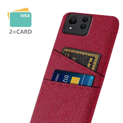 For Asus Zenfone 11 Ultra 5G Case Cloth Texture Anti-Scratch Phone Cover with Card Slots