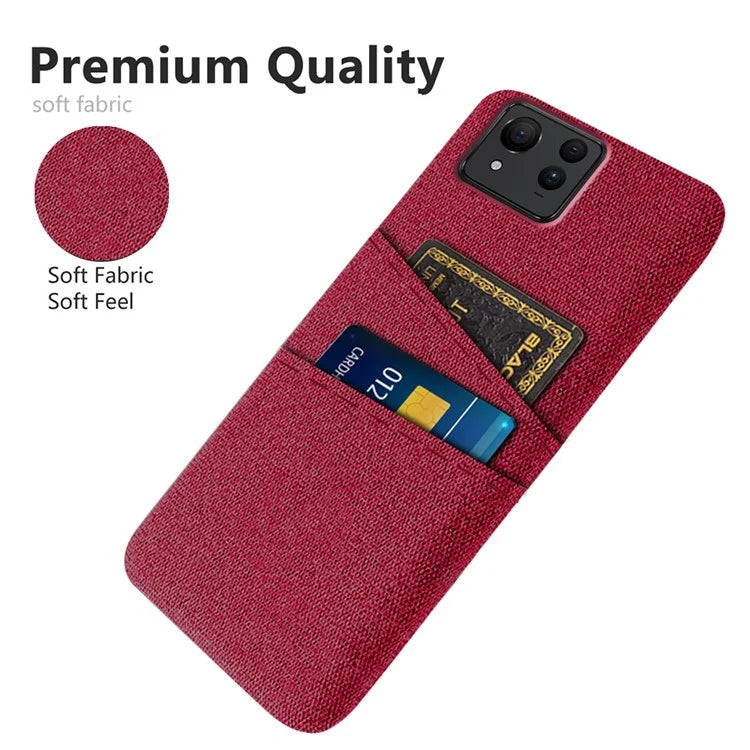For Asus Zenfone 11 Ultra 5G Case Cloth Texture Anti-Scratch Phone Cover with Card Slots