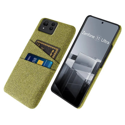 For Asus Zenfone 11 Ultra 5G Case Cloth Texture Anti-Scratch Phone Cover with Card Slots