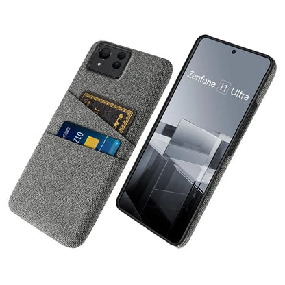 For Asus Zenfone 11 Ultra 5G Case Cloth Texture Anti-Scratch Phone Cover with Card Slots