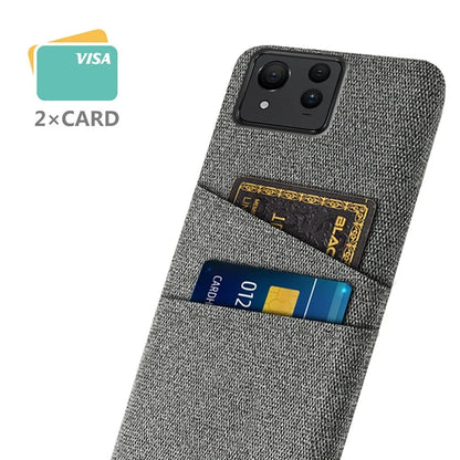 For Asus Zenfone 11 Ultra 5G Case Cloth Texture Anti-Scratch Phone Cover with Card Slots