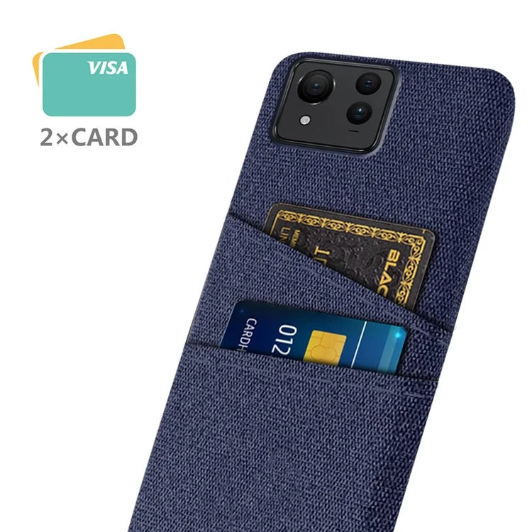 For Asus Zenfone 11 Ultra 5G Case Cloth Texture Anti-Scratch Phone Cover with Card Slots