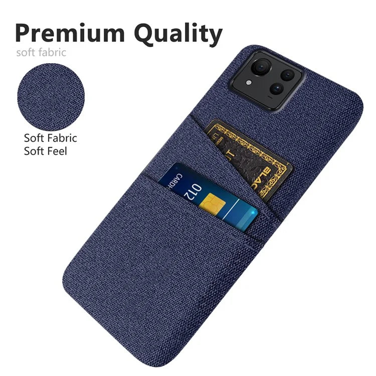 For Asus Zenfone 11 Ultra 5G Case Cloth Texture Anti-Scratch Phone Cover with Card Slots