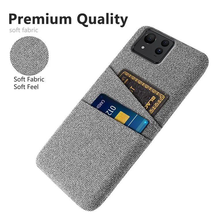 For Asus Zenfone 11 Ultra 5G Case Cloth Texture Anti-Scratch Phone Cover with Card Slots