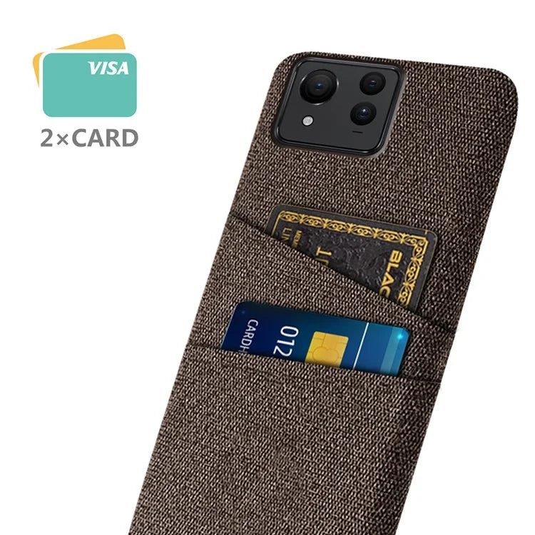For Asus Zenfone 11 Ultra 5G Case Cloth Texture Anti-Scratch Phone Cover with Card Slots