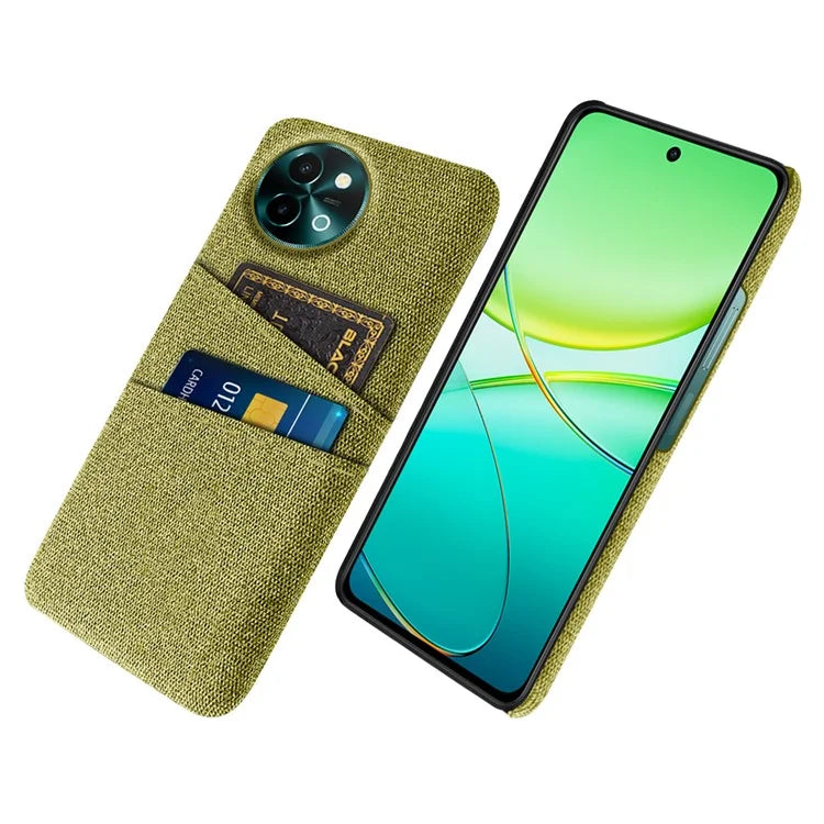 For vivo Y38 5G Case Dual Card Slots Cloth+PC Protective Phone Cover