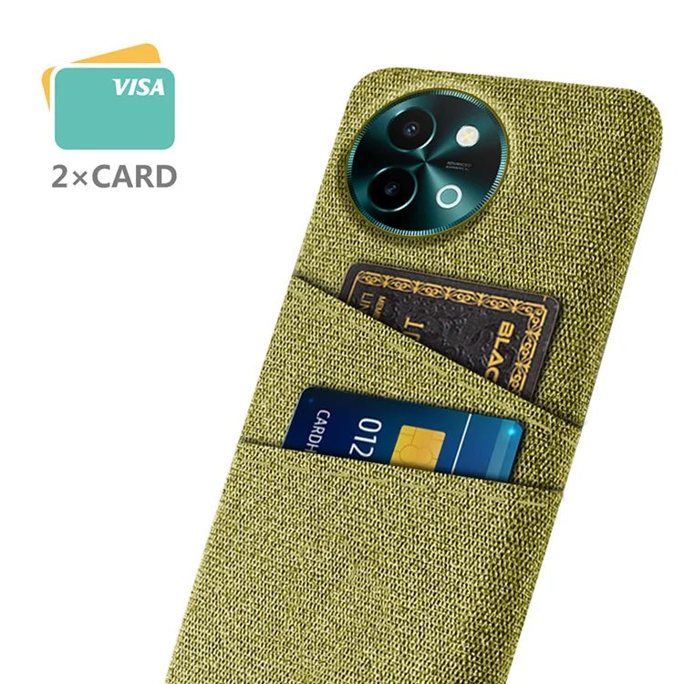 For vivo Y38 5G Case Dual Card Slots Cloth+PC Protective Phone Cover