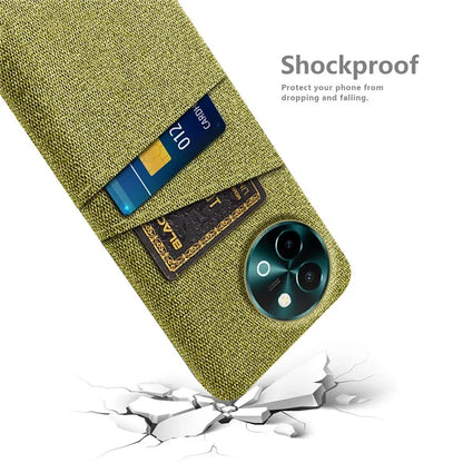 For vivo Y38 5G Case Dual Card Slots Cloth+PC Protective Phone Cover