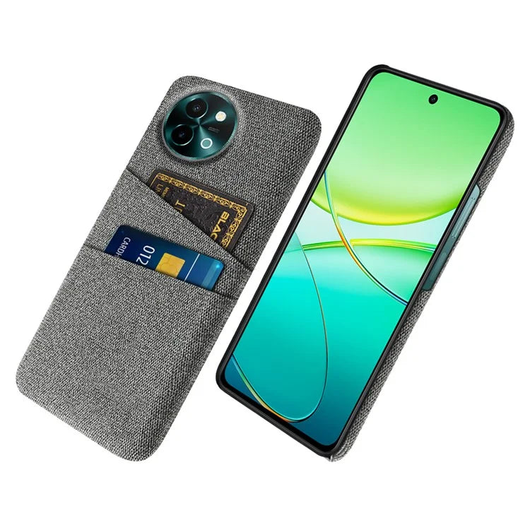 For vivo Y38 5G Case Dual Card Slots Cloth+PC Protective Phone Cover