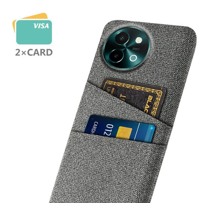 For vivo Y38 5G Case Dual Card Slots Cloth+PC Protective Phone Cover
