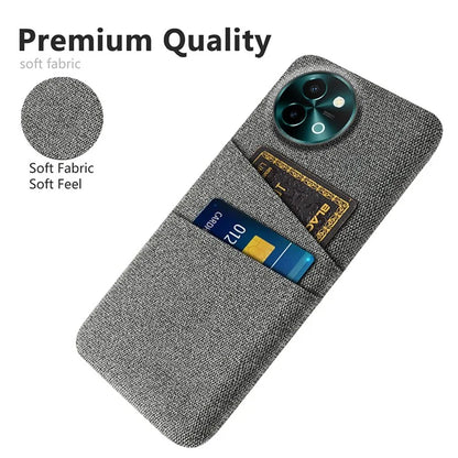 For vivo Y38 5G Case Dual Card Slots Cloth+PC Protective Phone Cover