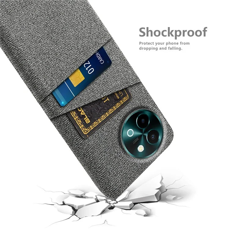 For vivo Y38 5G Case Dual Card Slots Cloth+PC Protective Phone Cover