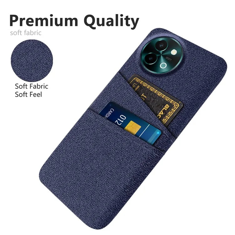 For vivo Y38 5G Case Dual Card Slots Cloth+PC Protective Phone Cover