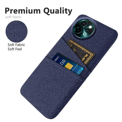 For vivo Y38 5G Case Dual Card Slots Cloth+PC Protective Phone Cover