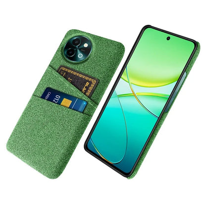 For vivo Y38 5G Case Dual Card Slots Cloth+PC Protective Phone Cover
