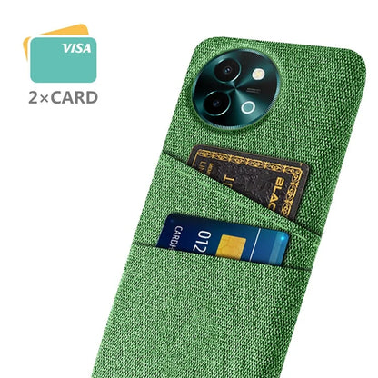 For vivo Y38 5G Case Dual Card Slots Cloth+PC Protective Phone Cover