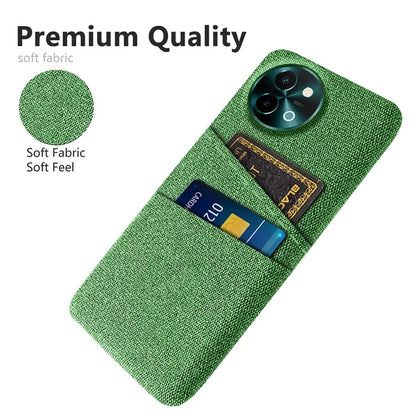 For vivo Y38 5G Case Dual Card Slots Cloth+PC Protective Phone Cover