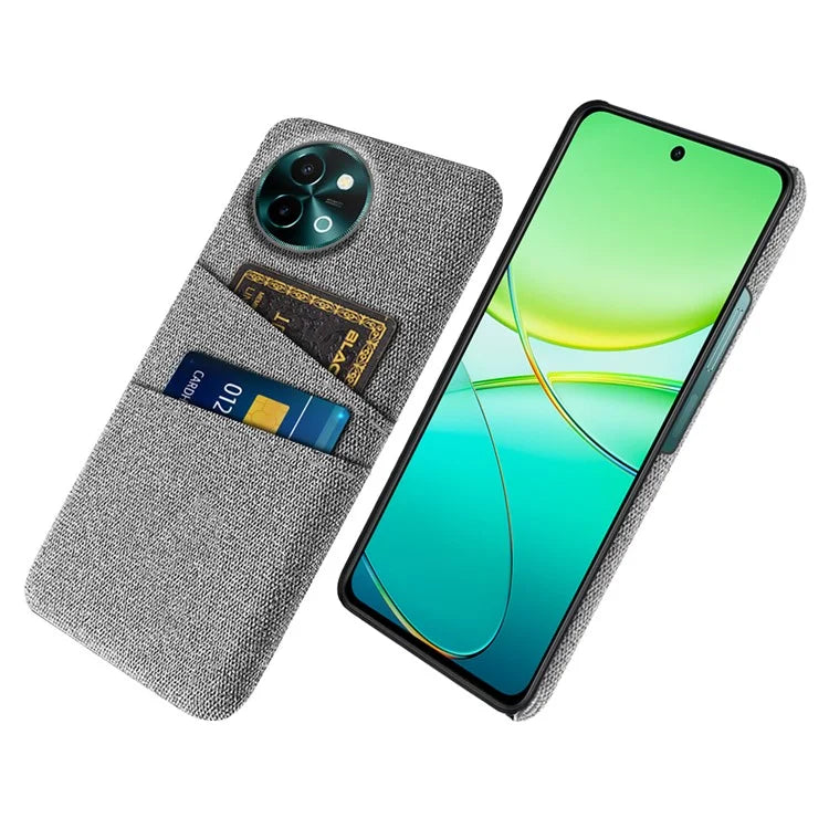 For vivo Y38 5G Case Dual Card Slots Cloth+PC Protective Phone Cover