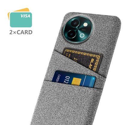 For vivo Y38 5G Case Dual Card Slots Cloth+PC Protective Phone Cover