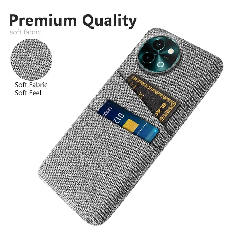 For vivo Y38 5G Case Dual Card Slots Cloth+PC Protective Phone Cover
