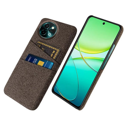 For vivo Y38 5G Case Dual Card Slots Cloth+PC Protective Phone Cover
