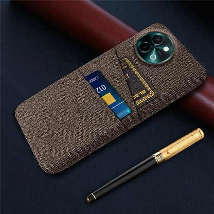 For vivo Y38 5G Case Dual Card Slots Cloth+PC Protective Phone Cover