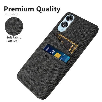For Oppo A60 4G Case Dual Card Slots Cloth Texture Hard PC Phone Cover