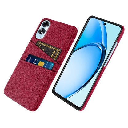 For Oppo A60 4G Case Dual Card Slots Cloth Texture Hard PC Phone Cover