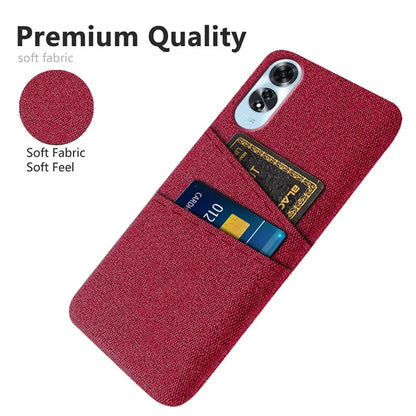 For Oppo A60 4G Case Dual Card Slots Cloth Texture Hard PC Phone Cover