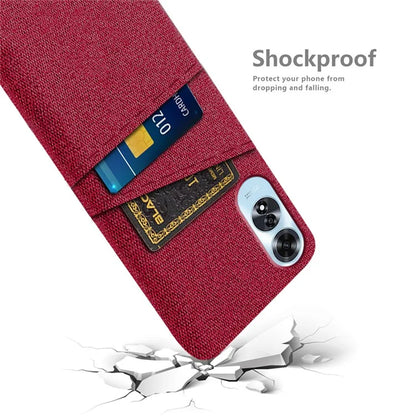 For Oppo A60 4G Case Dual Card Slots Cloth Texture Hard PC Phone Cover