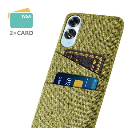 For Oppo A60 4G Case Dual Card Slots Cloth Texture Hard PC Phone Cover
