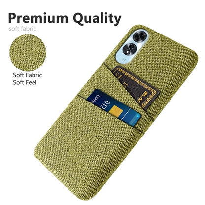 For Oppo A60 4G Case Dual Card Slots Cloth Texture Hard PC Phone Cover