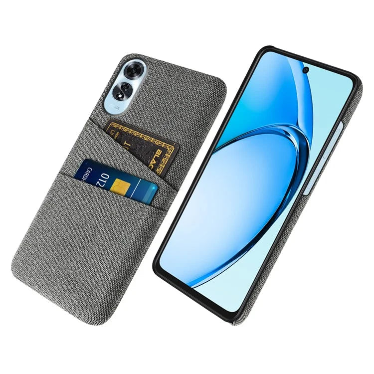 For Oppo A60 4G Case Dual Card Slots Cloth Texture Hard PC Phone Cover