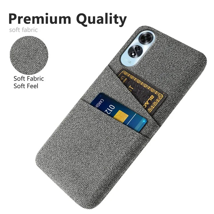 For Oppo A60 4G Case Dual Card Slots Cloth Texture Hard PC Phone Cover