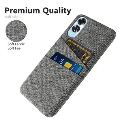 For Oppo A60 4G Case Dual Card Slots Cloth Texture Hard PC Phone Cover