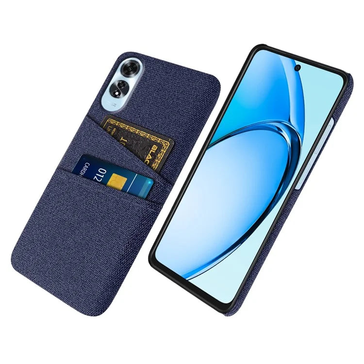 For Oppo A60 4G Case Dual Card Slots Cloth Texture Hard PC Phone Cover