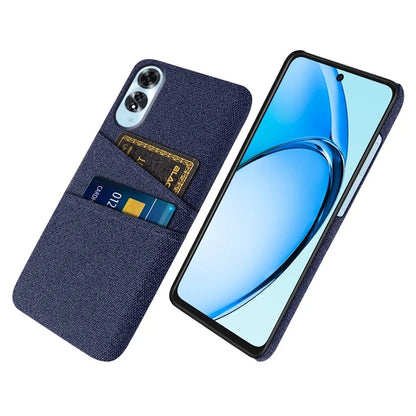 For Oppo A60 4G Case Dual Card Slots Cloth Texture Hard PC Phone Cover