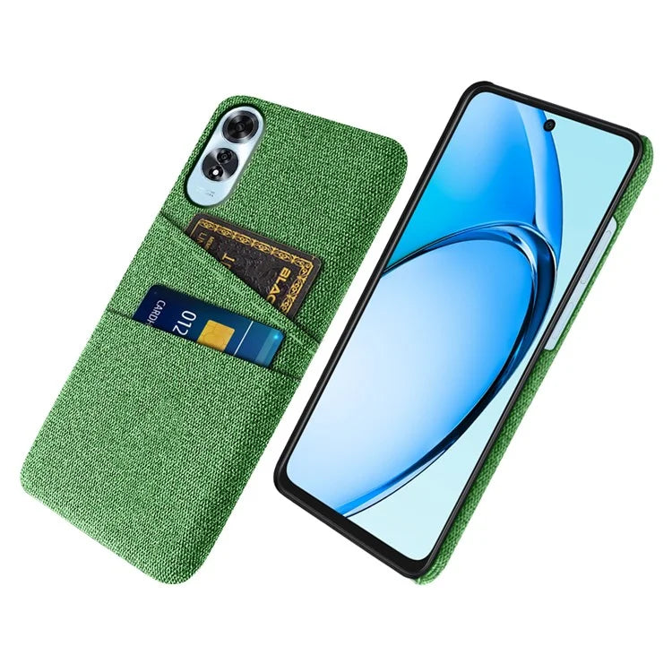 For Oppo A60 4G Case Dual Card Slots Cloth Texture Hard PC Phone Cover