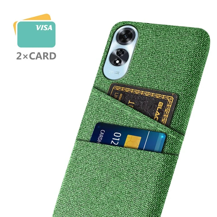 For Oppo A60 4G Case Dual Card Slots Cloth Texture Hard PC Phone Cover
