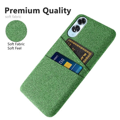 For Oppo A60 4G Case Dual Card Slots Cloth Texture Hard PC Phone Cover