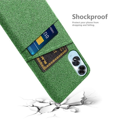 For Oppo A60 4G Case Dual Card Slots Cloth Texture Hard PC Phone Cover