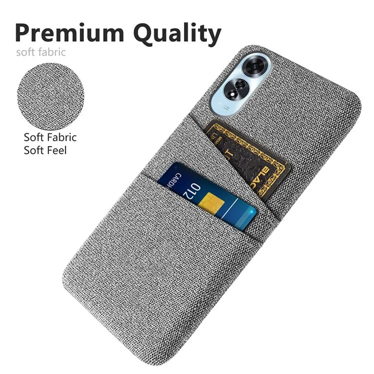 For Oppo A60 4G Case Dual Card Slots Cloth Texture Hard PC Phone Cover